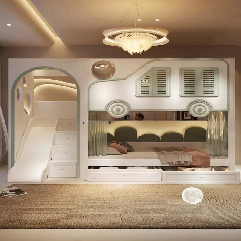 Bunk Bed With Stairs And Slide - Nouveau design, lit superposé de luxe