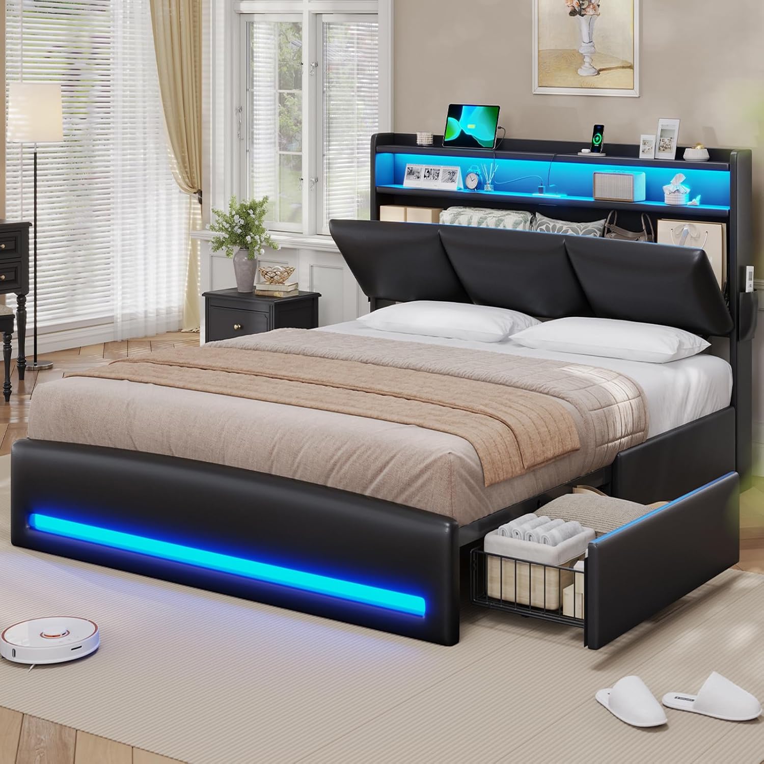 Canopy Bed Frame Metal Queen - Cadre de lit Queen avec tête