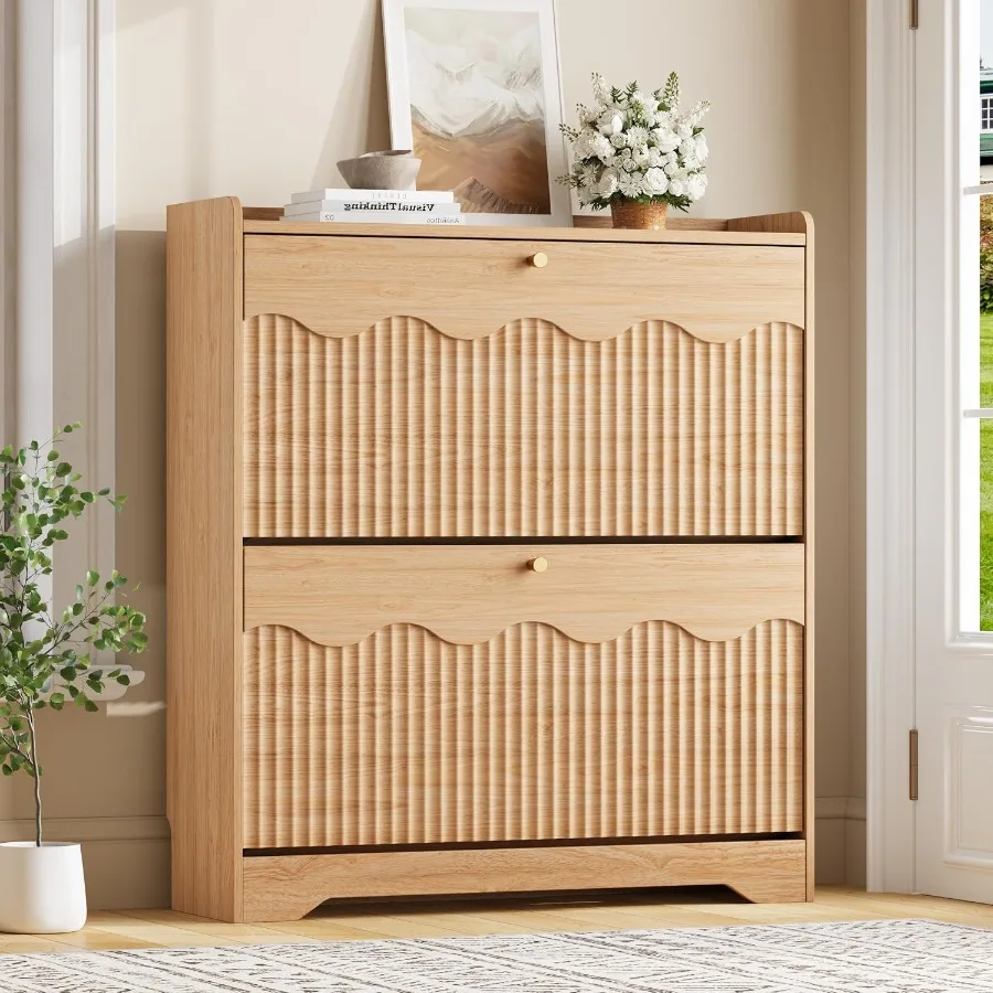 Shoe Rack Cabinet Narrow Entryway - Armoire de rangement pour chaussures avec