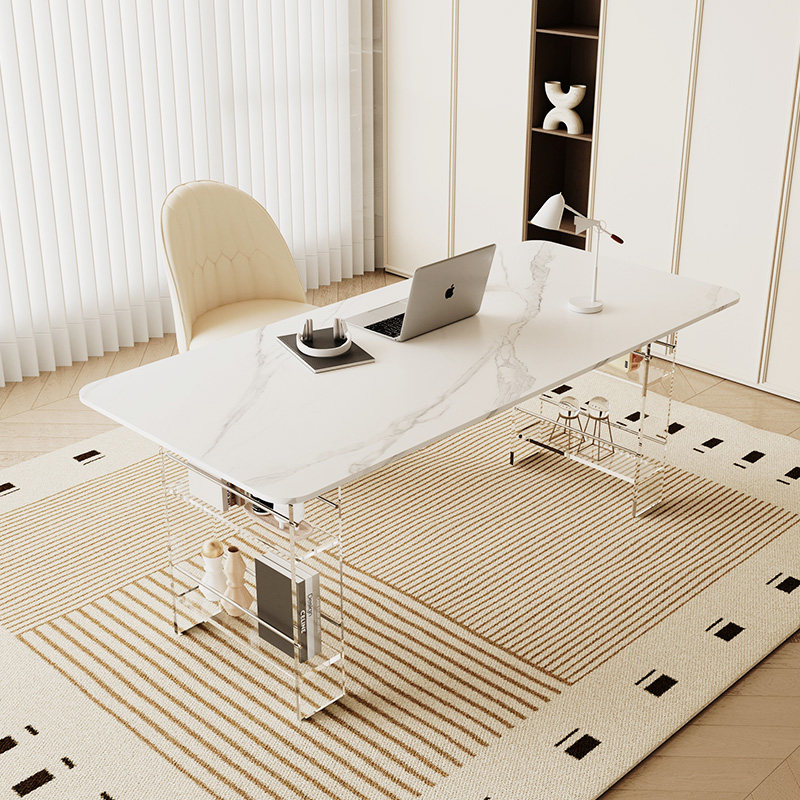 Bedroom Furniture - Bureau flottant en pierre frittée haut
