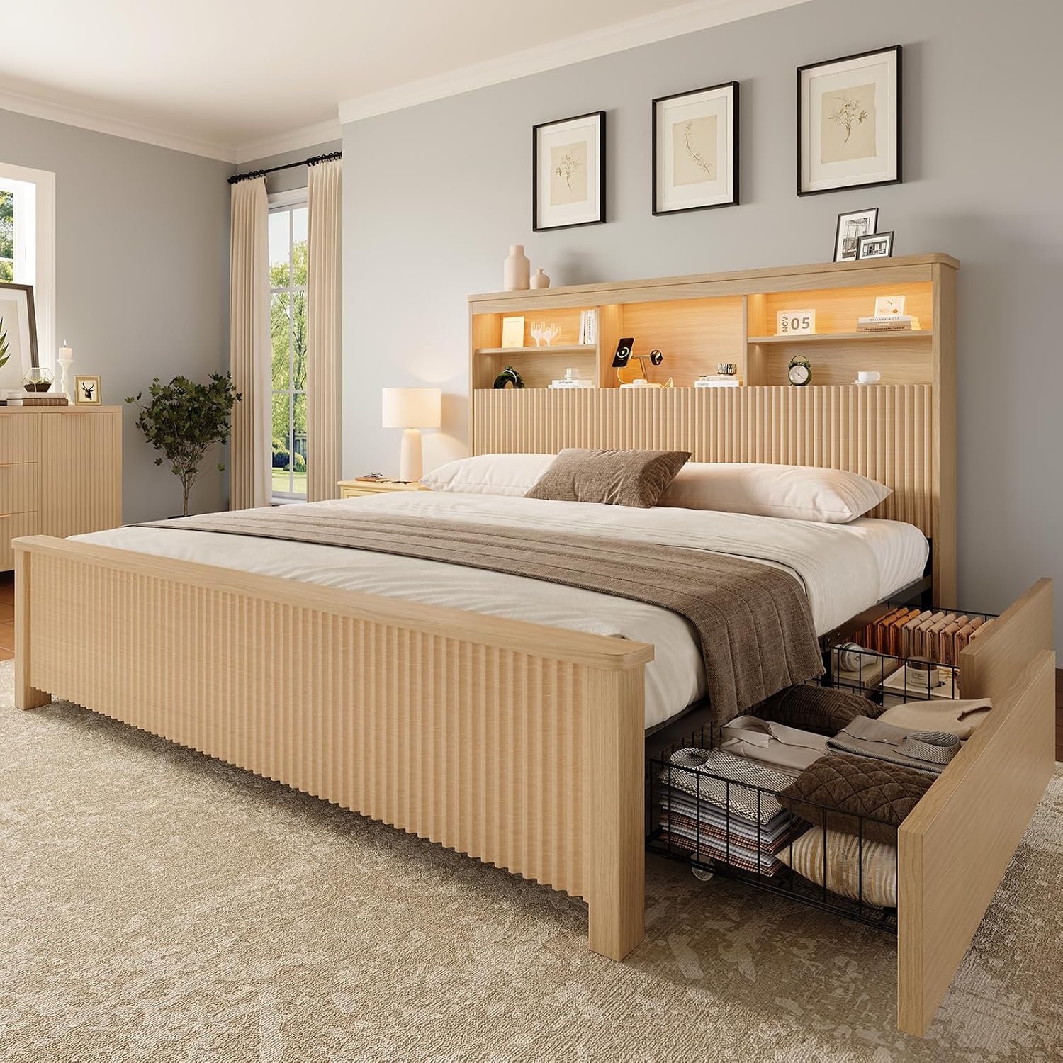 Cadre de lit Queen Size avec 4 - Canopy Bed Frame Metal Queen avis et prix