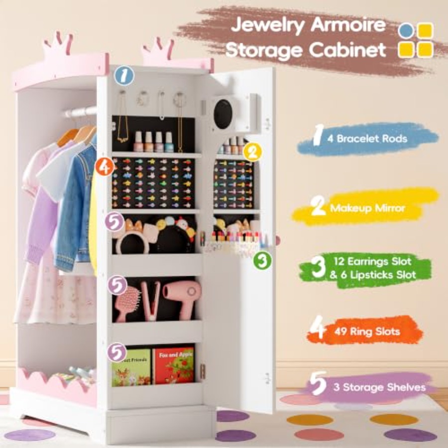 Armoire de jeu de rôle pour en - Full Length Mirror Jewelry Armoire avis et prix