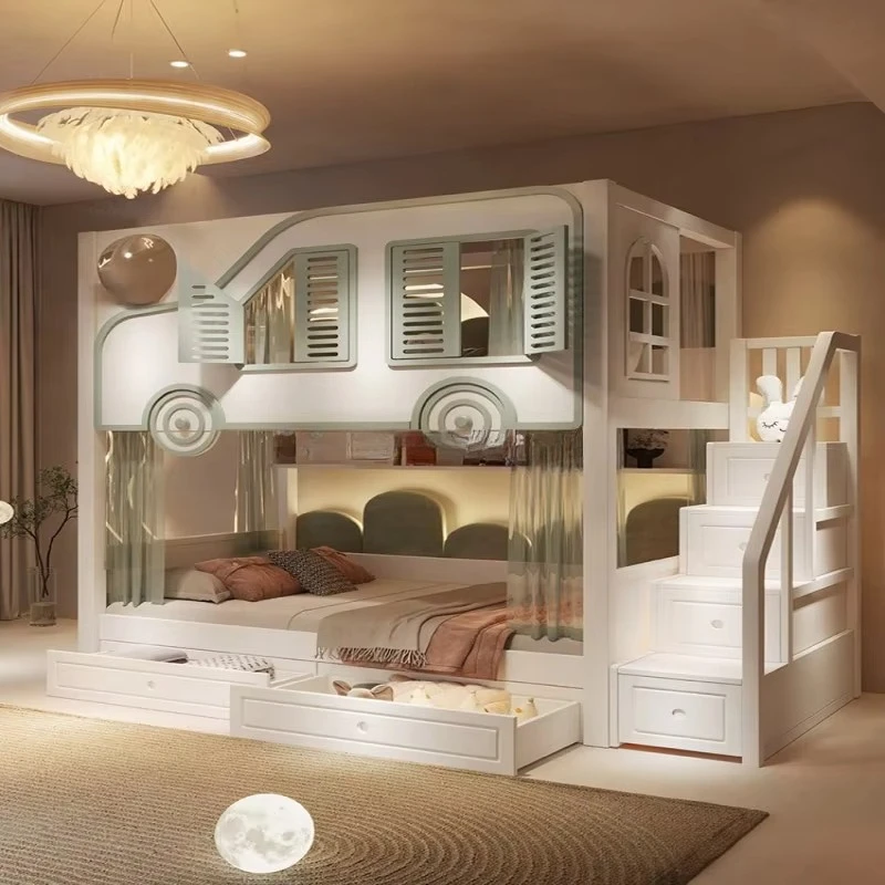 Nouveau design, lit superposé  - Bunk Bed With Stairs And Slide avis et prix
