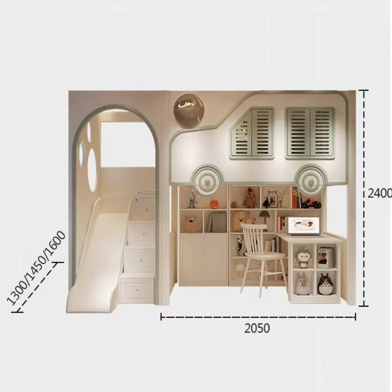 Nouveau design, lit superposé  - Bunk Bed With Stairs And Slide avis et prix