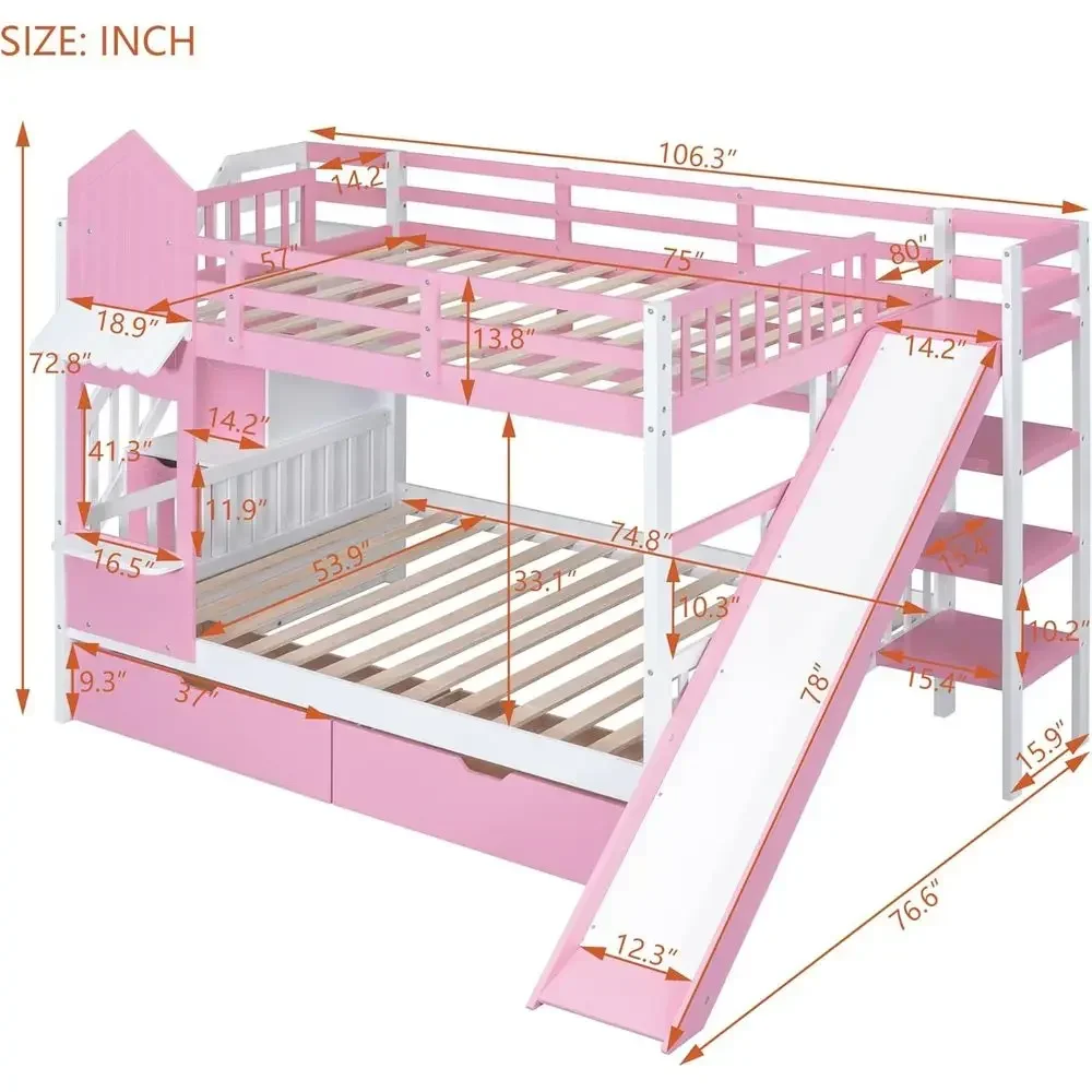 Lit superposé pour enfants ave - Bunk Bed With Stairs And Slide avis et prix