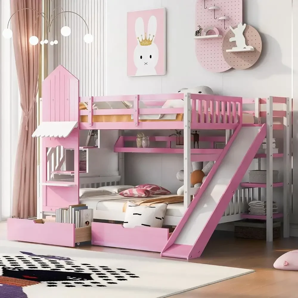 Lit superposé pour enfants ave - Bunk Bed With Stairs And Slide avis et prix