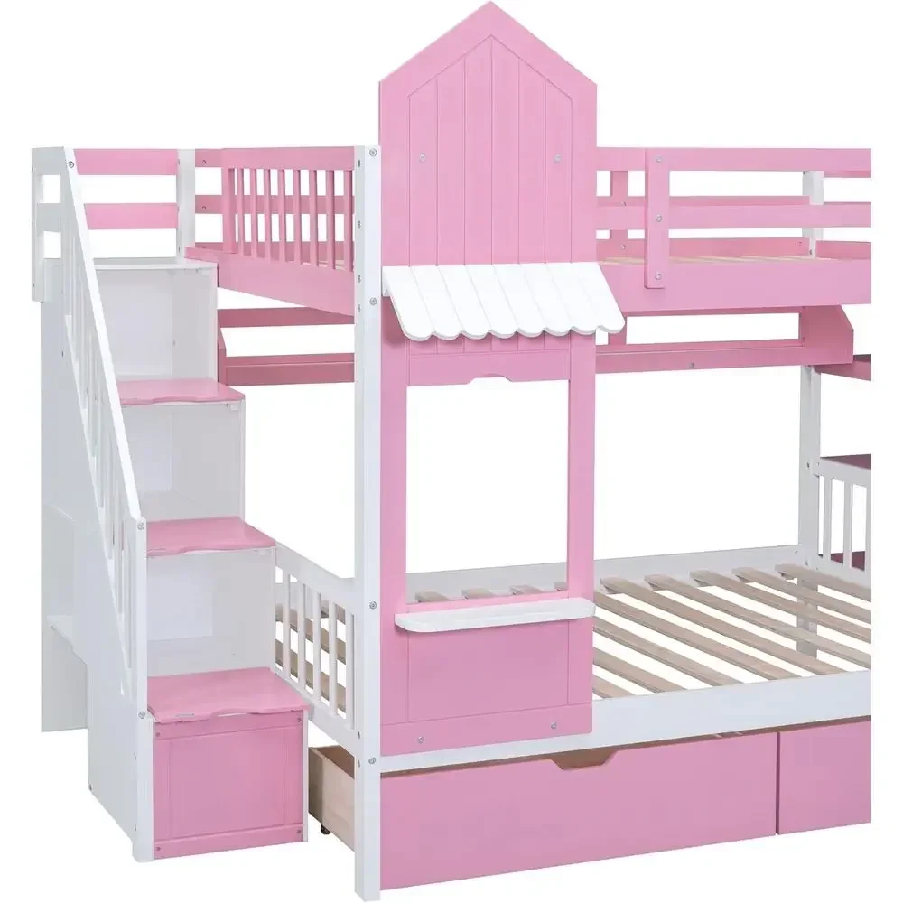 Lit superposé pour enfants ave - Bunk Bed With Stairs And Slide avis et prix