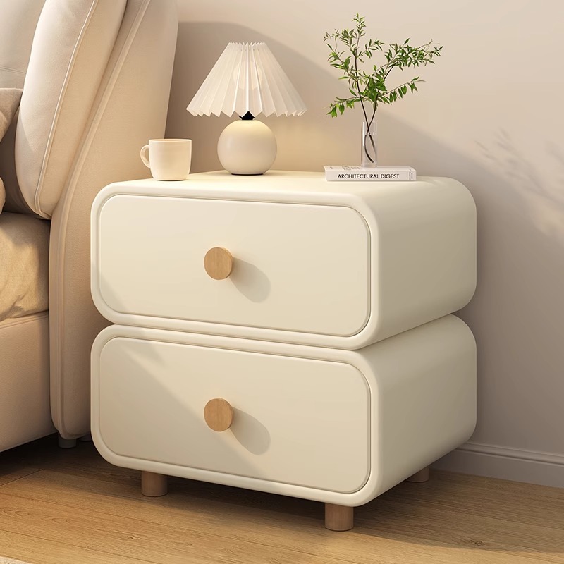 Table de Chevet Minimaliste Cr - Solid Wood Nightstand 2 Drawers avis et prix
