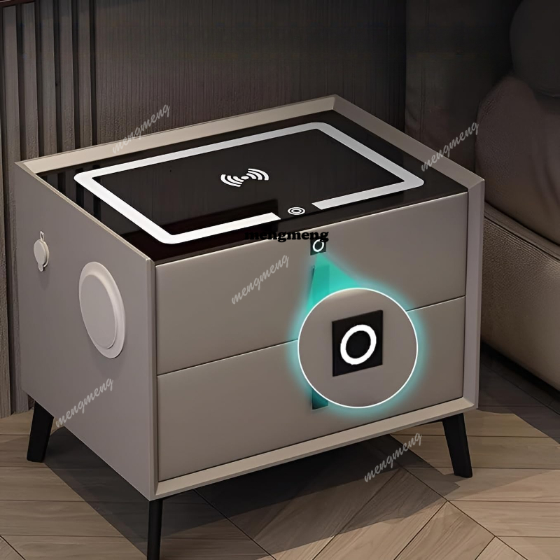 Table de chevet intelligente e - Solid Wood Nightstand 2 Drawers avis et prix