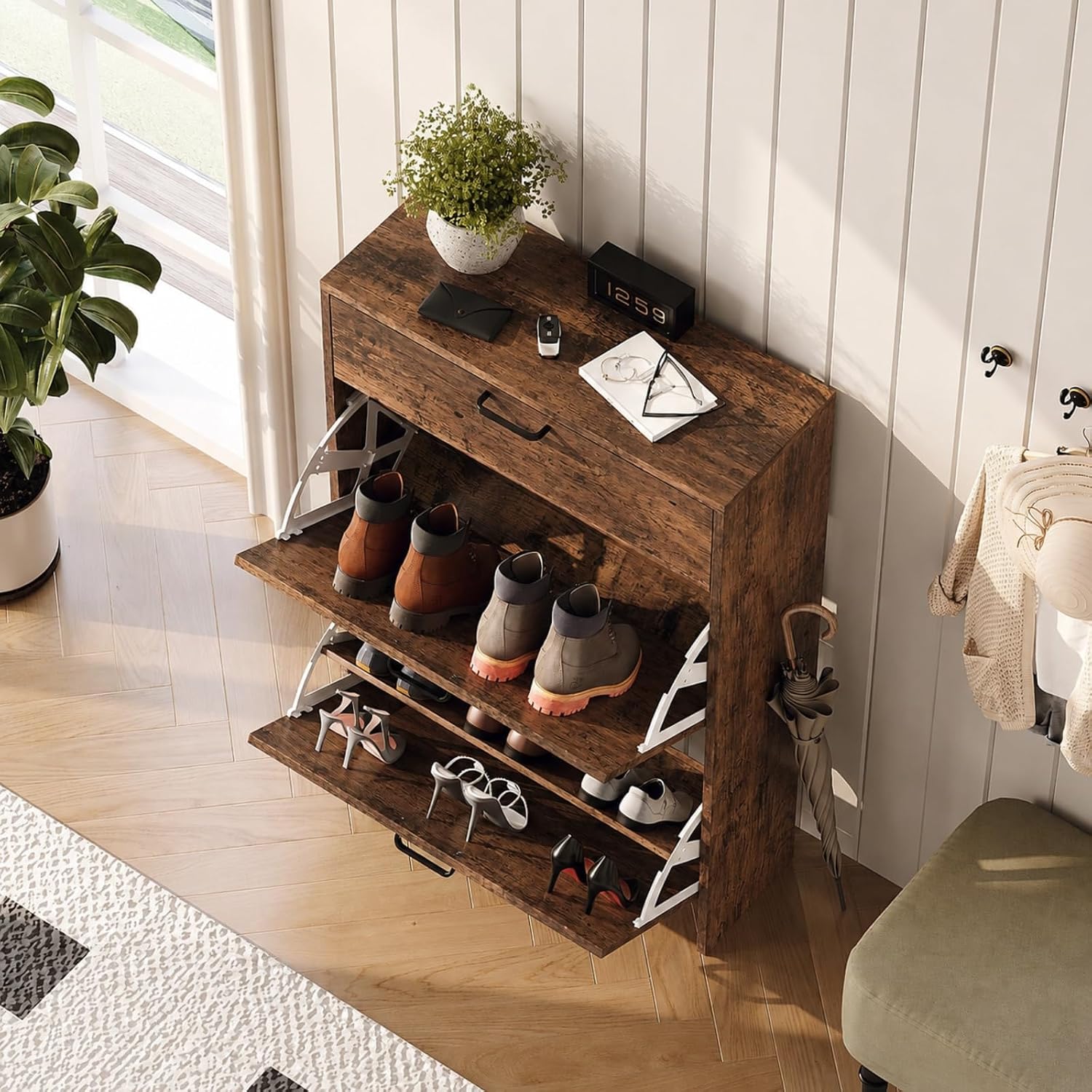 # Meuble à chaussures fin avec - Shoe Rack Cabinet Narrow Entryway avis et prix
