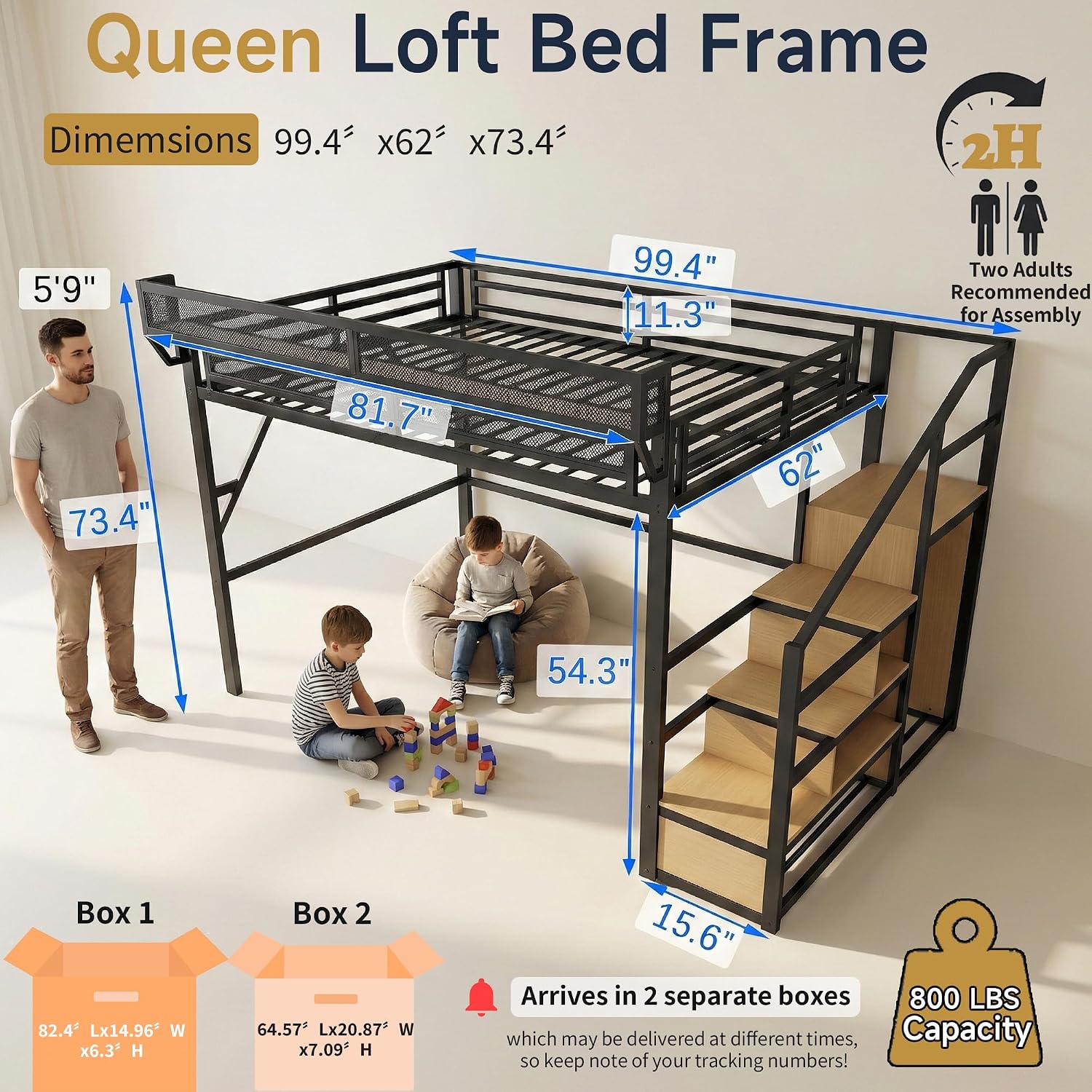Lit mezzanine Queen Size avec  - Canopy Bed Frame Metal Queen avis et prix
