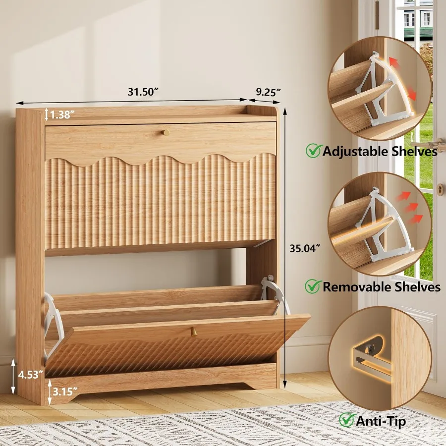 Armoire de rangement pour chau - Shoe Rack Cabinet Narrow Entryway avis et prix