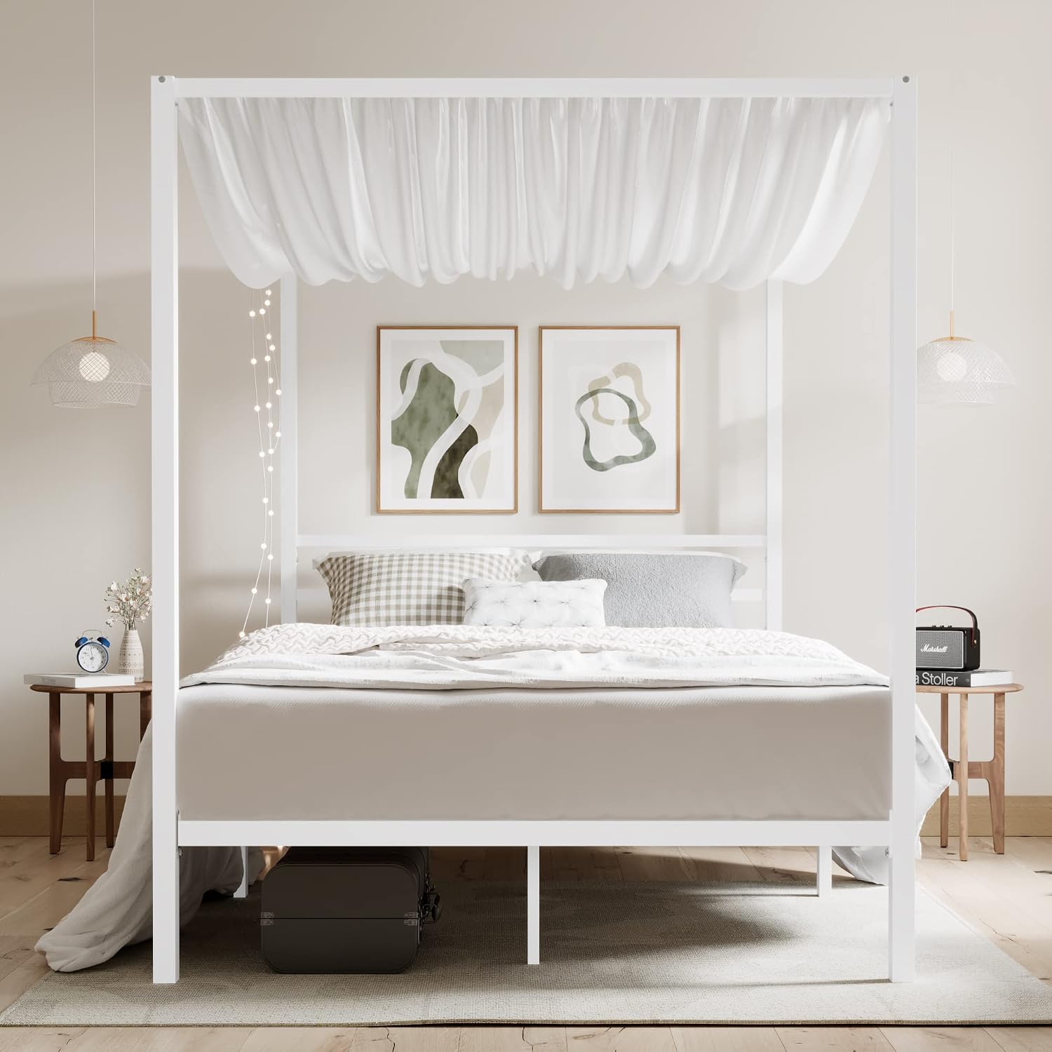Cadre de lit à baldaquin Queen - Canopy Bed Frame Metal Queen avis et prix