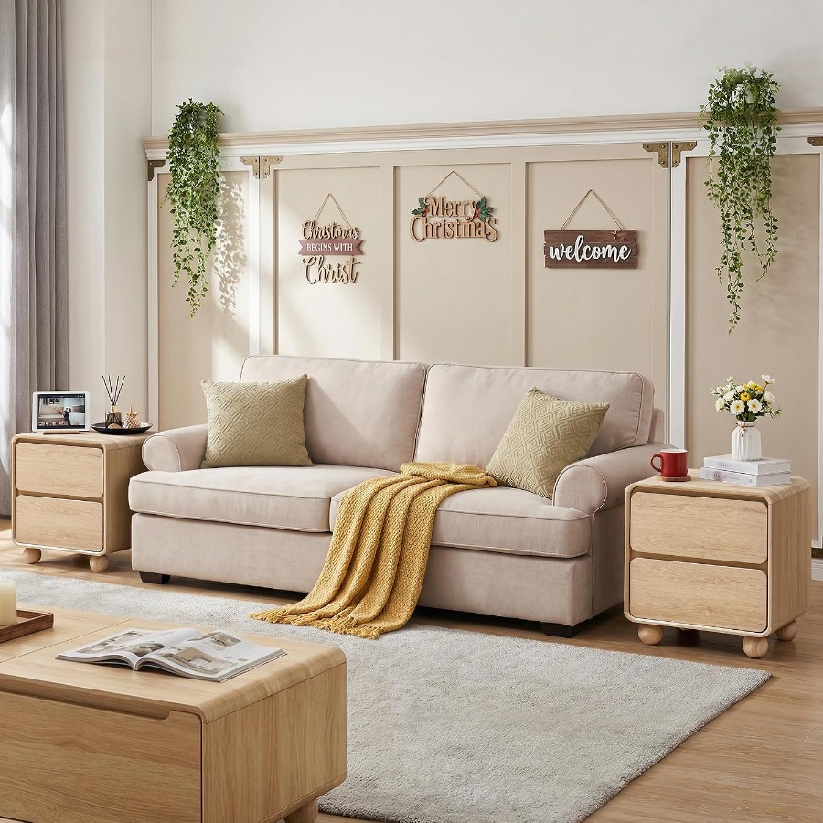 Petite table de chevet avec 2  - Solid Wood Nightstand 2 Drawers avis et prix